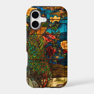 Vintage Stained Glass with Peacocks and Flowers iPhone 17 Case