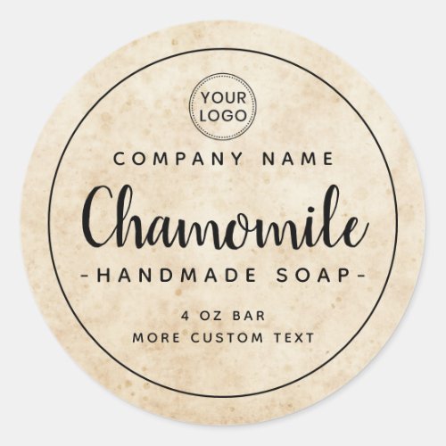 Vintage stained paper thin border product label