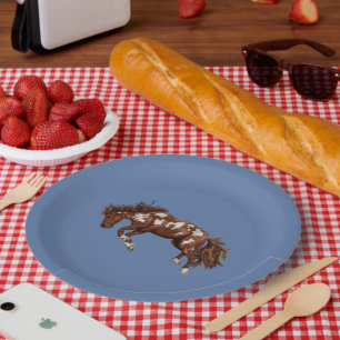 Vintage stallion paper plates