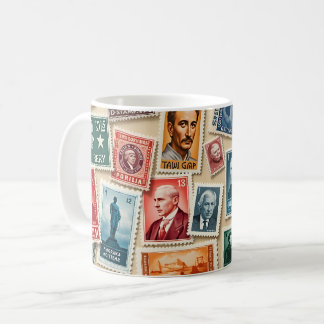 Vintage Stamp Collection Coffee Mug