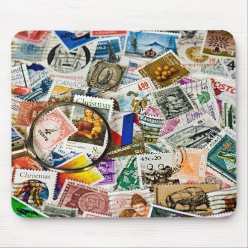 Vintage Stamp Collection Mouse Pad