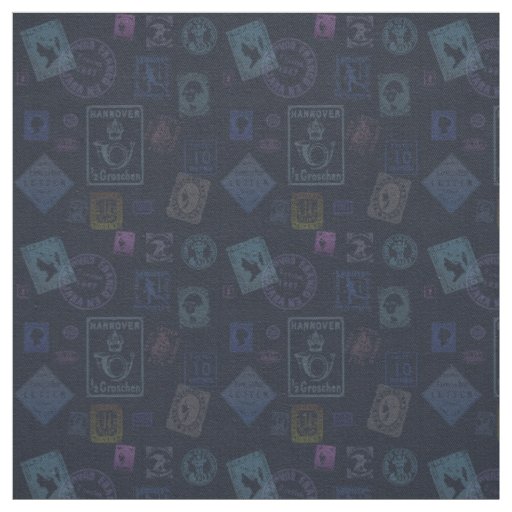 Vintage Stamp Fabric - Dark