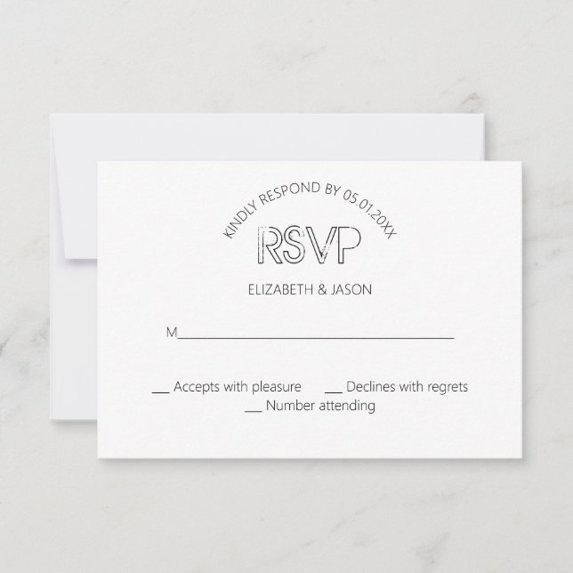 Vintage Stamp Wedding RSVP Card (Front)