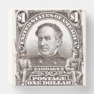 Vintage stamp wooden box sign