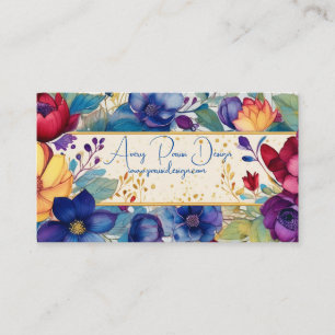 Vintage Standard Watercolor Floral Business Card