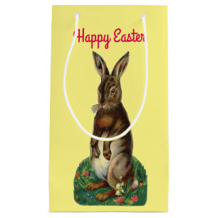 Vintage Standing Bunny Small Gift Bag