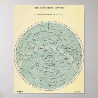 Vintage Star Chart - The Northern Heavens