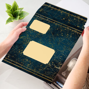 Vintage Star constellation map blue gold Envelope Mailers
