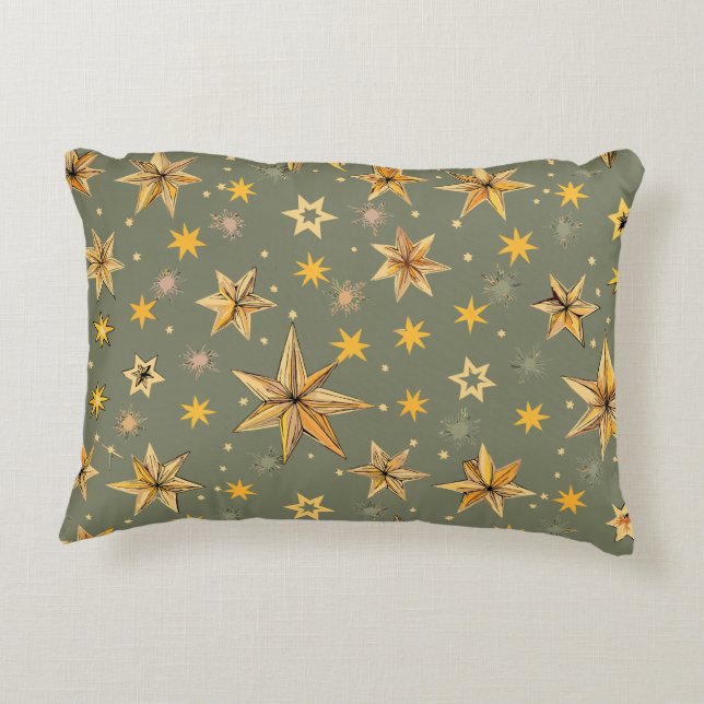 Vintage Star Design Accent Pillow (Back)