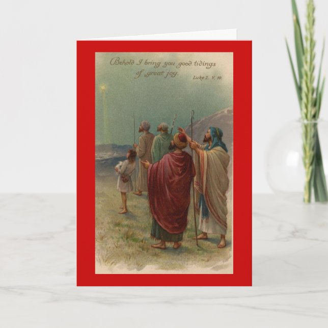 Vintage Star of David Bethlehem Christ is Born Holiday Card (Front)