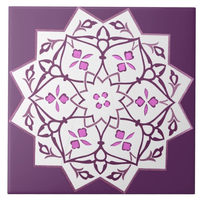 Vintage Star Shape Geometric Pattern Tile (Front)