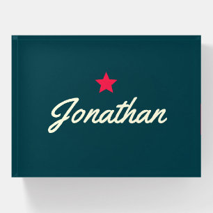 Vintage Star Signature in Deep Teal  Paperweight