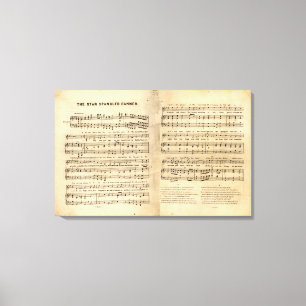 Vintage Star Spangled Banner Song Sheet Lyrics Canvas Print