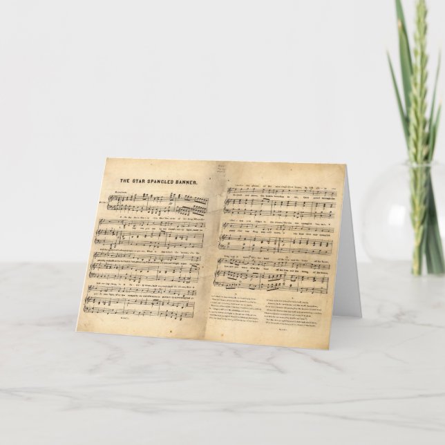 Vintage Star Spangled Banner Song Sheet Lyrics Card (Front)