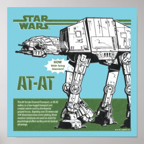 Vintage Star Wars AT_AT Walker Model Box Art Poster