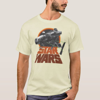 Vintage Star Wars Millennium Falcon Battle Badge T-Shirt
