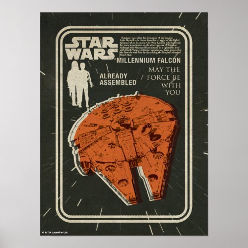 Vintage Star Wars Millennium Falcon Blister Pack Poster