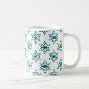 Vintage Starburst Mug, Teal Coffee Mug