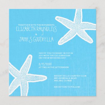 Vintage Starfish Beach Wedding Invitations by topinvitations at Zazzle