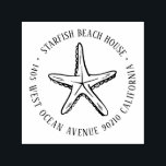 Vintage Starfish Custom Name Return Address Self-inking Stamp<br><div class="desc">Personalized rubber stamp for your holiday mailing return address, small business professional logo and custom info. Vintage and classic design to add some personal touch to your mail and package. Customize the text with your name or business name, address and contact information. Use the Design Tool to further edit the...</div>