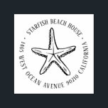 Vintage Starfish Custom Name Return Address Self-inking Stamp<br><div class="desc">Personalized rubber stamp for your holiday mailing return address, small business professional logo and custom info. Vintage and classic design to add some personal touch to your mail and package. Customize the text with your name or business name, address and contact information. Use the Design Tool to further edit the...</div>
