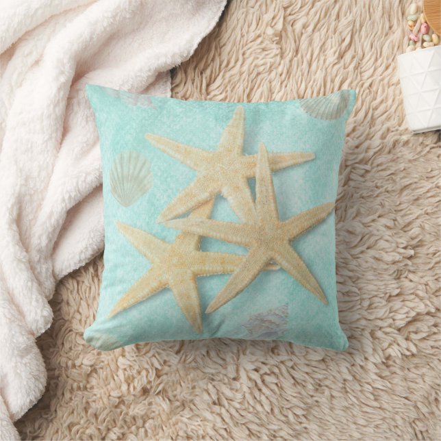 Vintage Starfish Throw Pillow (Blanket)