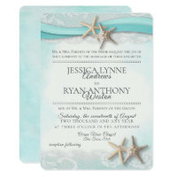 Vintage Starfish Tropical Beach Rustic Invitation