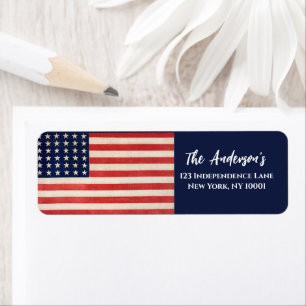 Vintage Stars and Stripes American Flag Label