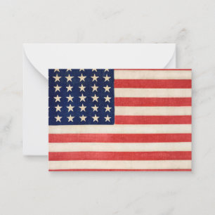 Vintage Stars and Stripes American Flag Note Card