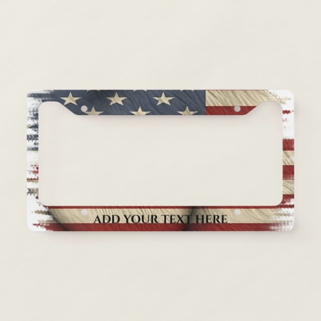 Vintage Stars and Stripes License Plate Frame (Front)