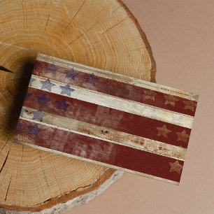 Vintage Stars And Stripes Pine Wood Pattern Label