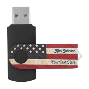 Vintage Stars and Stripes Weathered American Flag Flash Drive