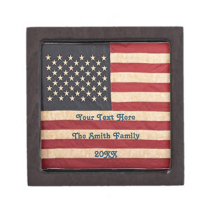 Vintage Stars and Stripes Weathered American Flag Gift Box