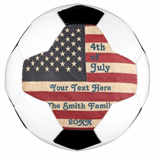 Vintage Stars and Stripes Weathered American Flag Soccer Ball