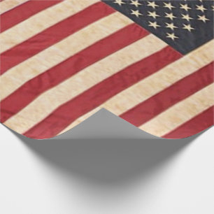 Vintage Stars and Stripes Weathered American Flag Wrapping Paper