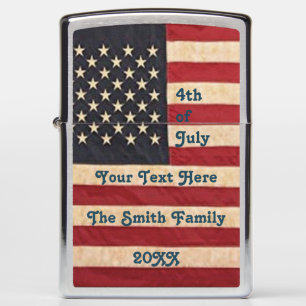 Vintage Stars and Stripes Weathered American Flag Zippo Lighter