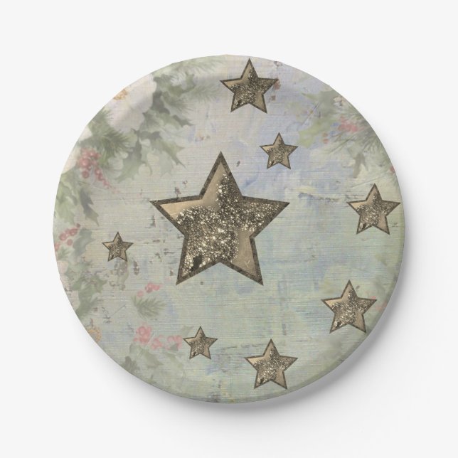 Vintage Stars Paper Plates (Front)