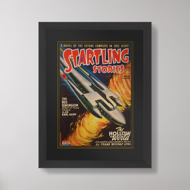 VINTAGE STARTLING STORIES PULP MAGAZINE FRAMED ART (Framed Front)