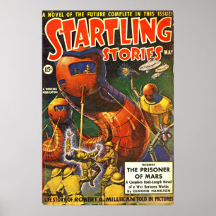 Vintage Startling Stories Pulp Science Fiction Poster