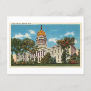 Vintage State Capitol in Augusta, Maine, Postcard