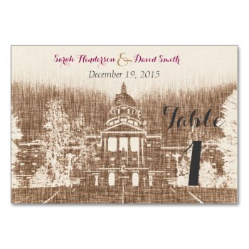 Vintage State Capitol Pride Wedding Table Card by CreativeMastermind at Zazzle