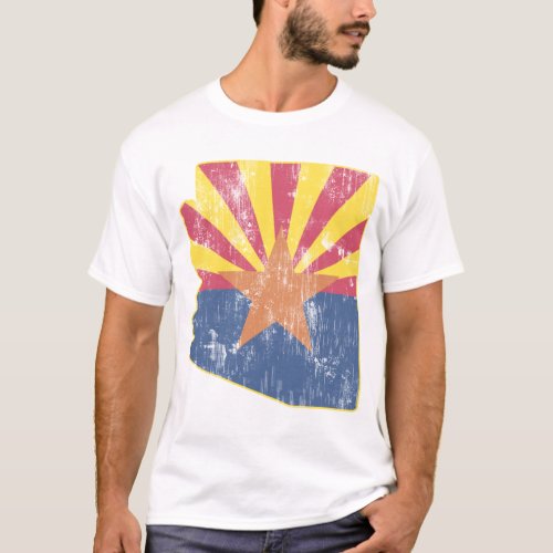 Vintage State of Arizona Flag Outline T_Shirt