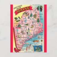  Vintage State of Maine Postcard