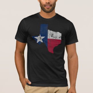 Vintage State Outline of Texas Flag