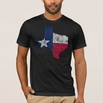 Vintage State Outline Of Texas Flag T-shirt by clonecire at Zazzle