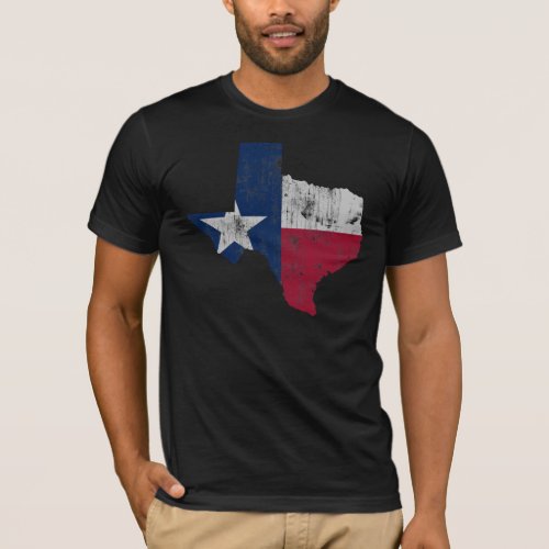 Vintage State Outline of Texas Flag T_Shirt