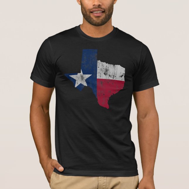 Vintage State Outline of Texas Flag T-Shirt (Front)