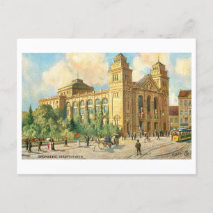 Vintage State Theater in Bromberg, Germany Postcard