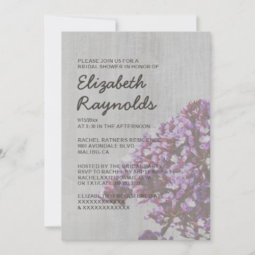 Vintage Statice Bridal Shower Invitations
