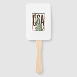 Vintage Statue of Liberty Bubblegum Graphic Tee_1 Hand Fan